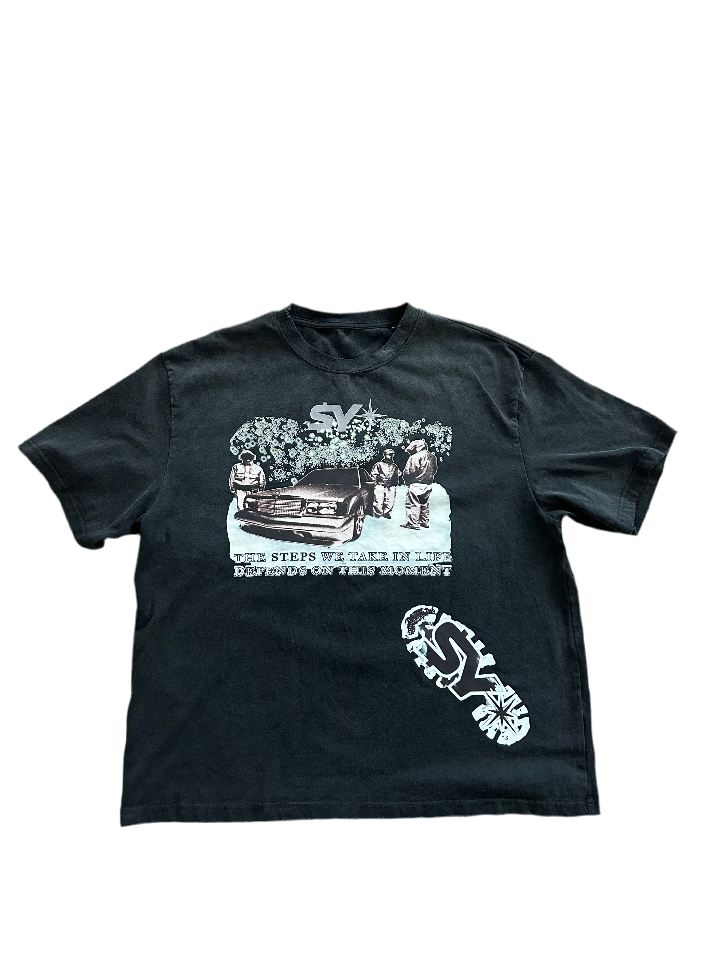 Black Distressed Graphic T-Shirt